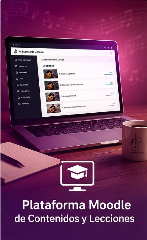 Plataforma Moodle para clases de guitarra en Dos Hermanas